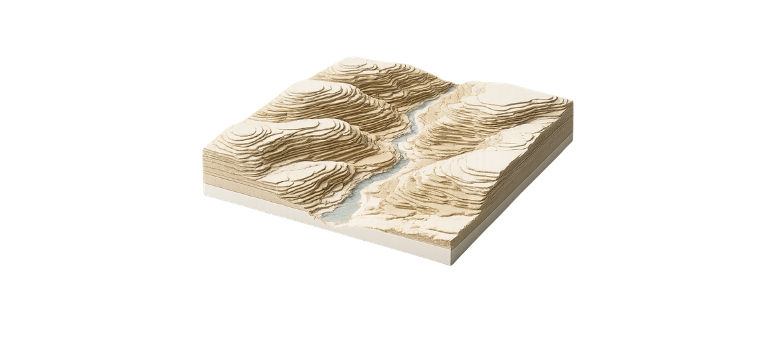 Terrain Scale Model 3D Printed